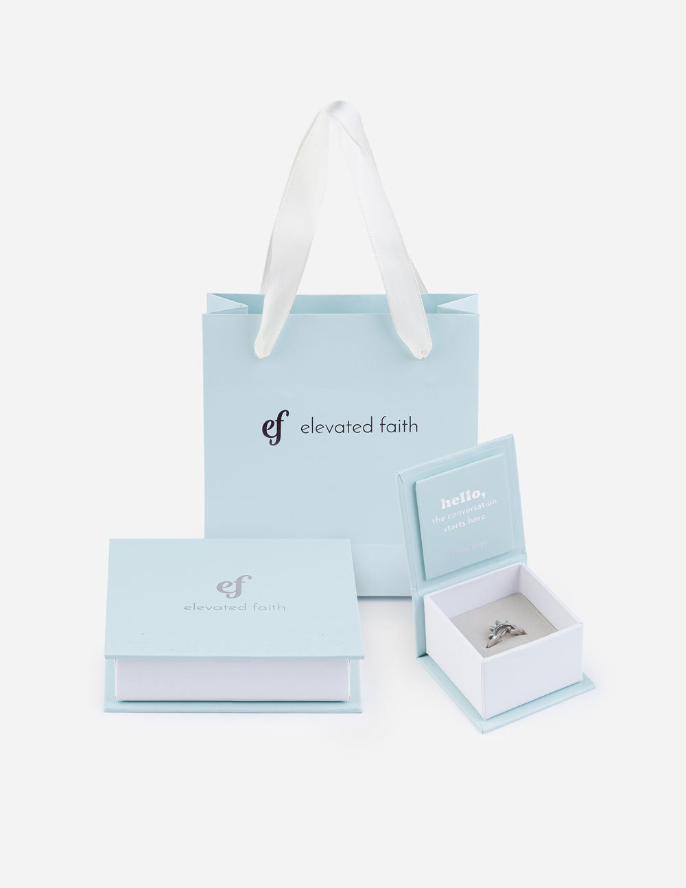 Elevated Faith Ring Gift Packaging — detail close-up