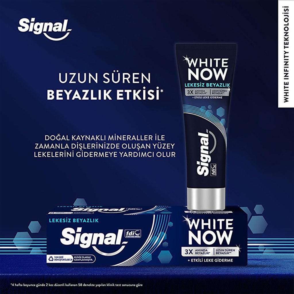 Signal White Now Whitening Toothpaste - Instant 3x Whitening, Stain Removal - 2.54 fl oz
