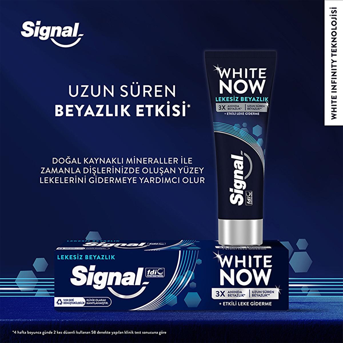 Signal White Now Whitening Toothpaste - Instant 3x Whitening, Stain Removal - 2.54 fl oz