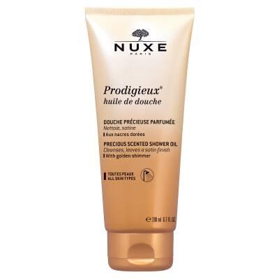 Nuxe Prodigieux Shower Oil: Golden Shimmer Body Cleansing Oil for Soft, Radiant Skin - 6.76 fl oz