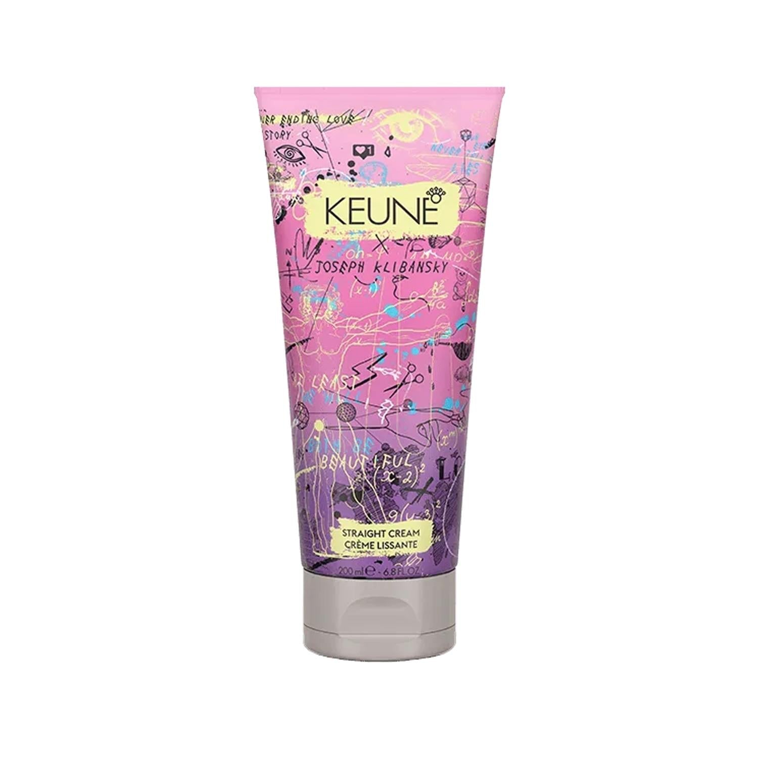 Keune Style Straight Hair Straightening Cream - 6.76 fl oz, Frizz Control, Smooth & Sleek Styles with Heat Protection