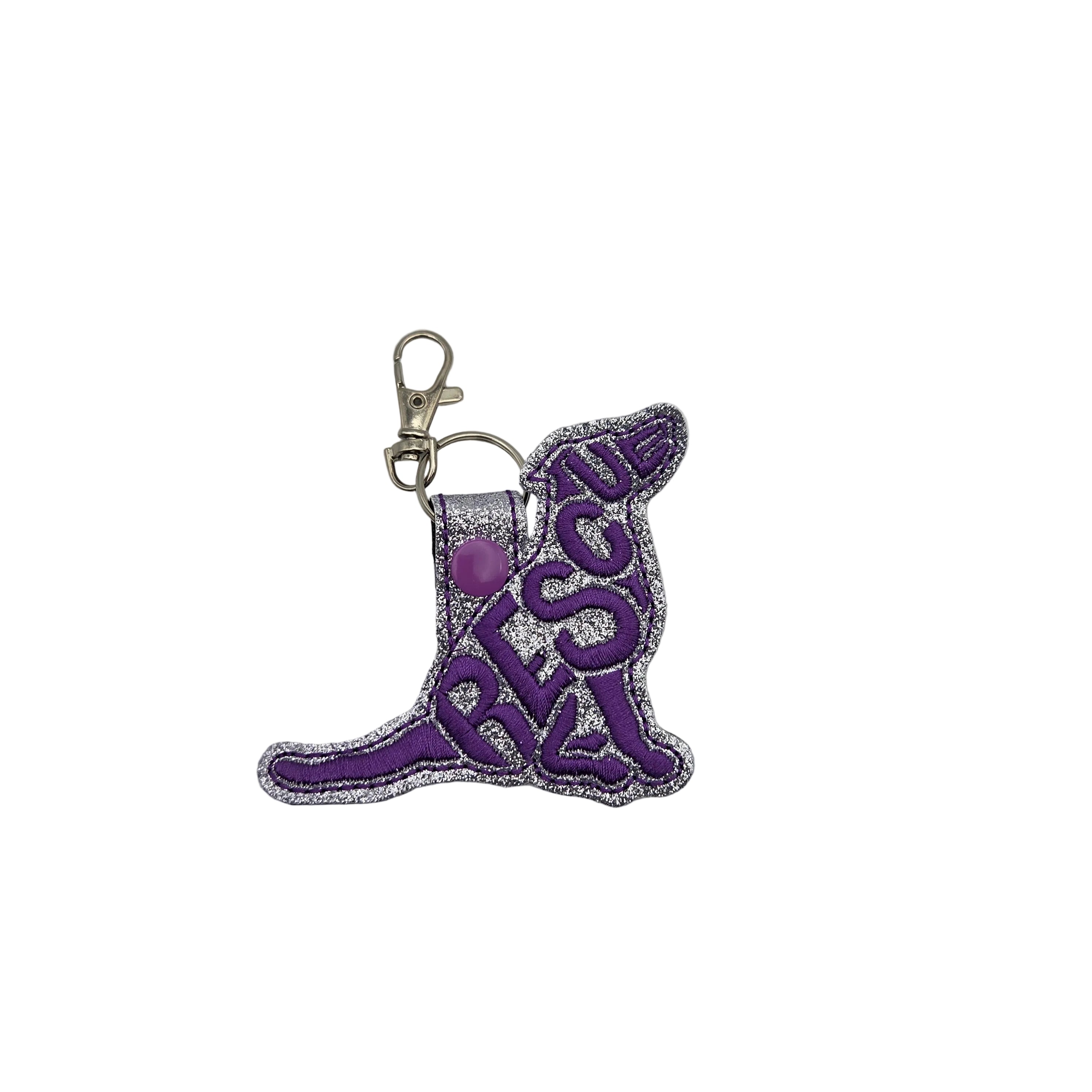 Rewarding Rover LLC Rescue Dog Keychain Tab, Embroidered Shelter Pet Bag Tag, Rescue Mom Gift, Adopt Don't Shop Key Fob, Animal Volunteer Accessory — image 1