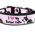 Rewarding Rover LLC I Heart My Border Collie Dog Collar – Adjustable 13 to 20 Inches – 1 Inch Wide — image 1
