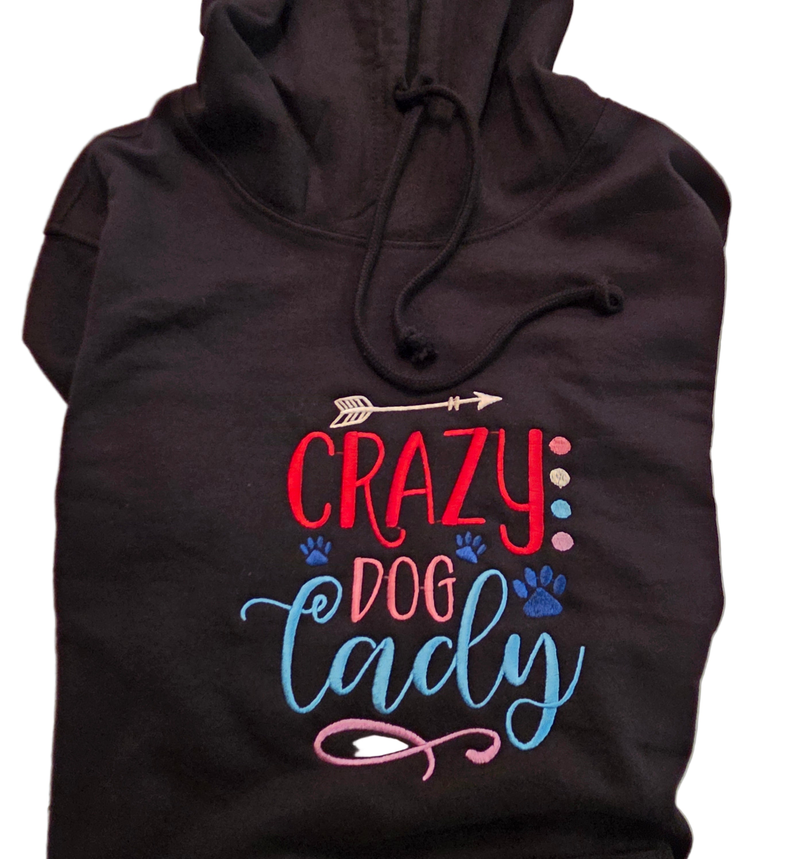 Rewarding Rover LLC Crazy Dog Lady Embroidered pullover Hoodie — image 1
