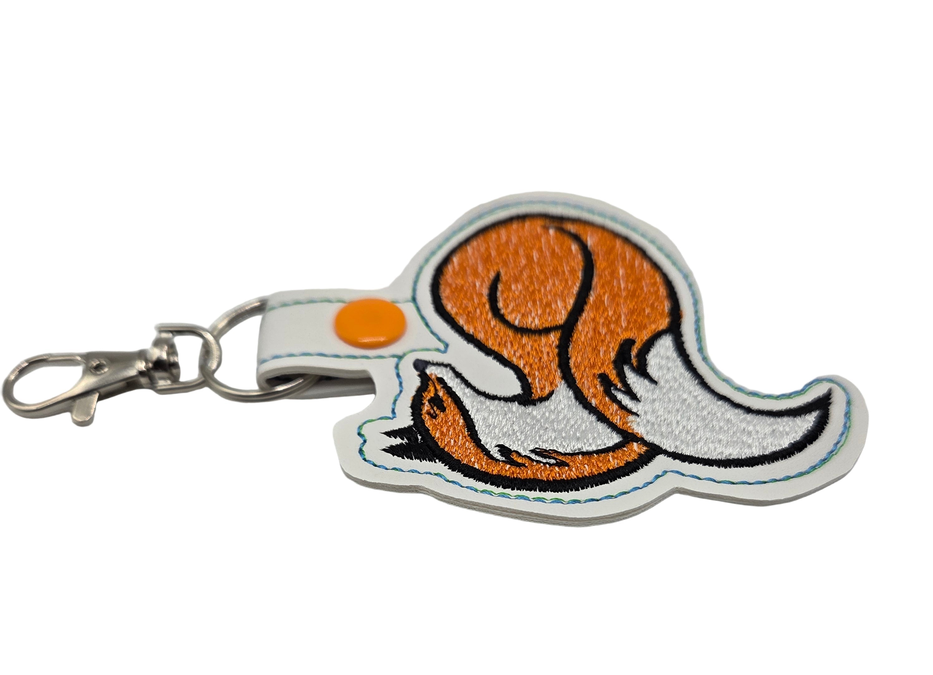 Rewarding Rover LLC Fox Keychain – Embroidered Snap Tab Charm — image 2