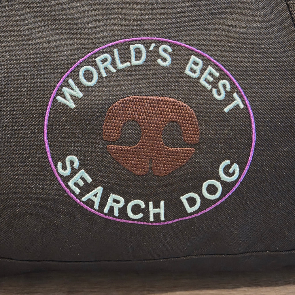 Rewarding Rover LLC Custom Embroidered "World's Best Search Dog" Duffel Bag – Eco-Friendly Recycled Fabric — image 3