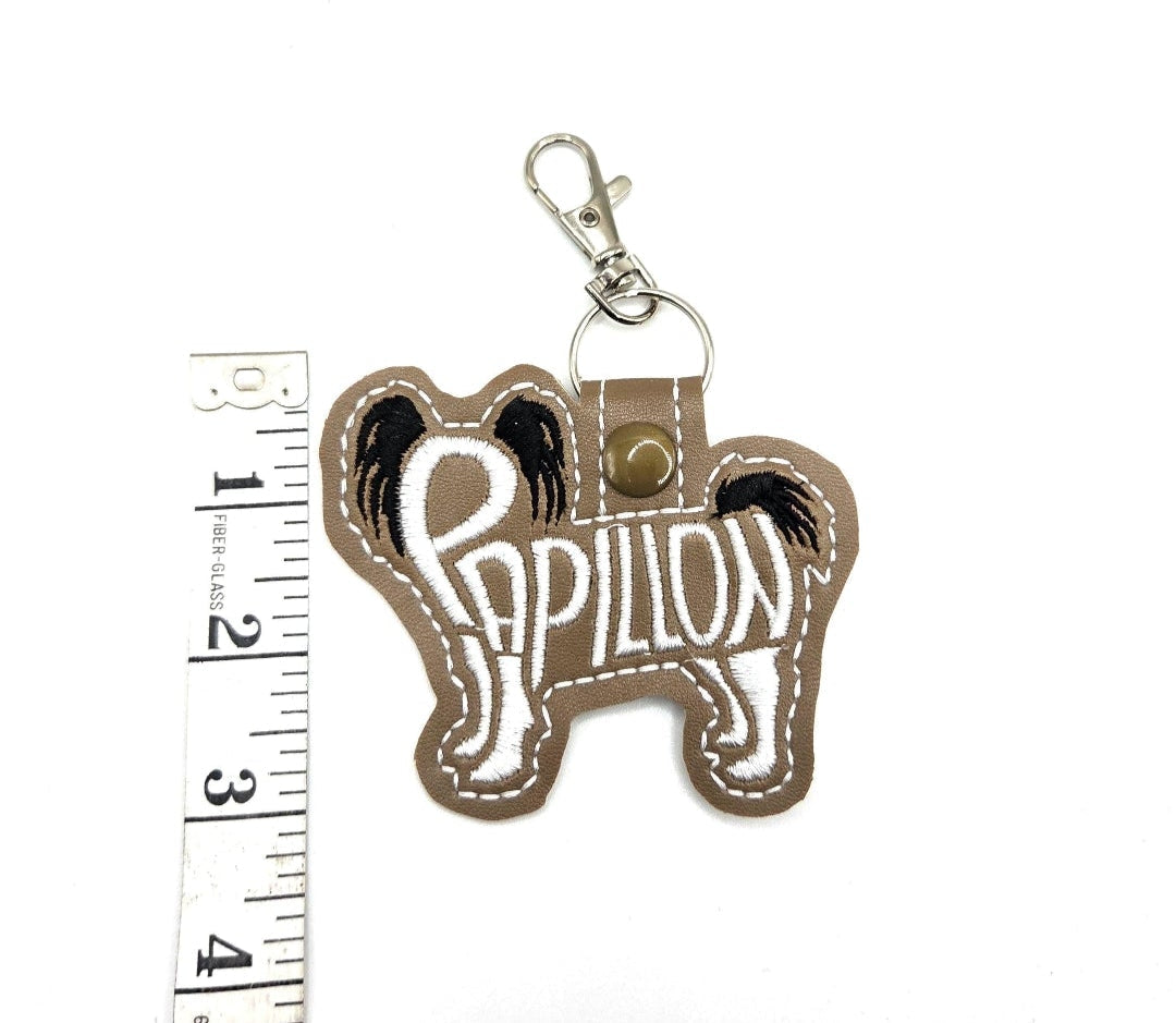 Rewarding Rover LLC Papillon Dog Breed Embroidered Keychain / Bag Charm — image 2