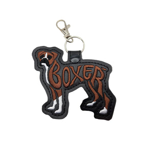 Rewarding Rover LLC Boxer Dog Keychain Tab, Embroidered Boxer Breed Bag Tag,…