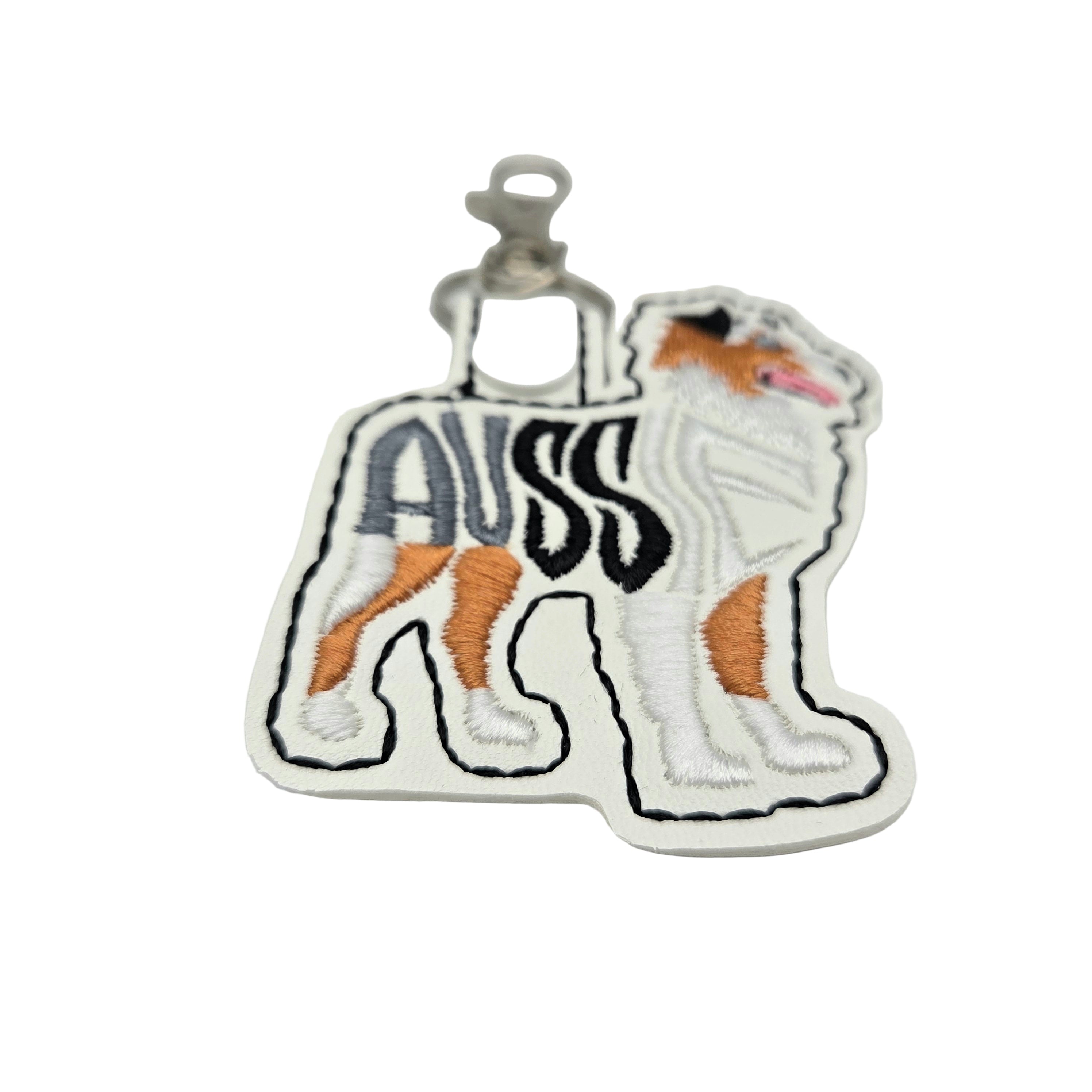 Rewarding Rover LLC Australian Shepherd Keychain – Embroidered Snap Tab Charm — image 2