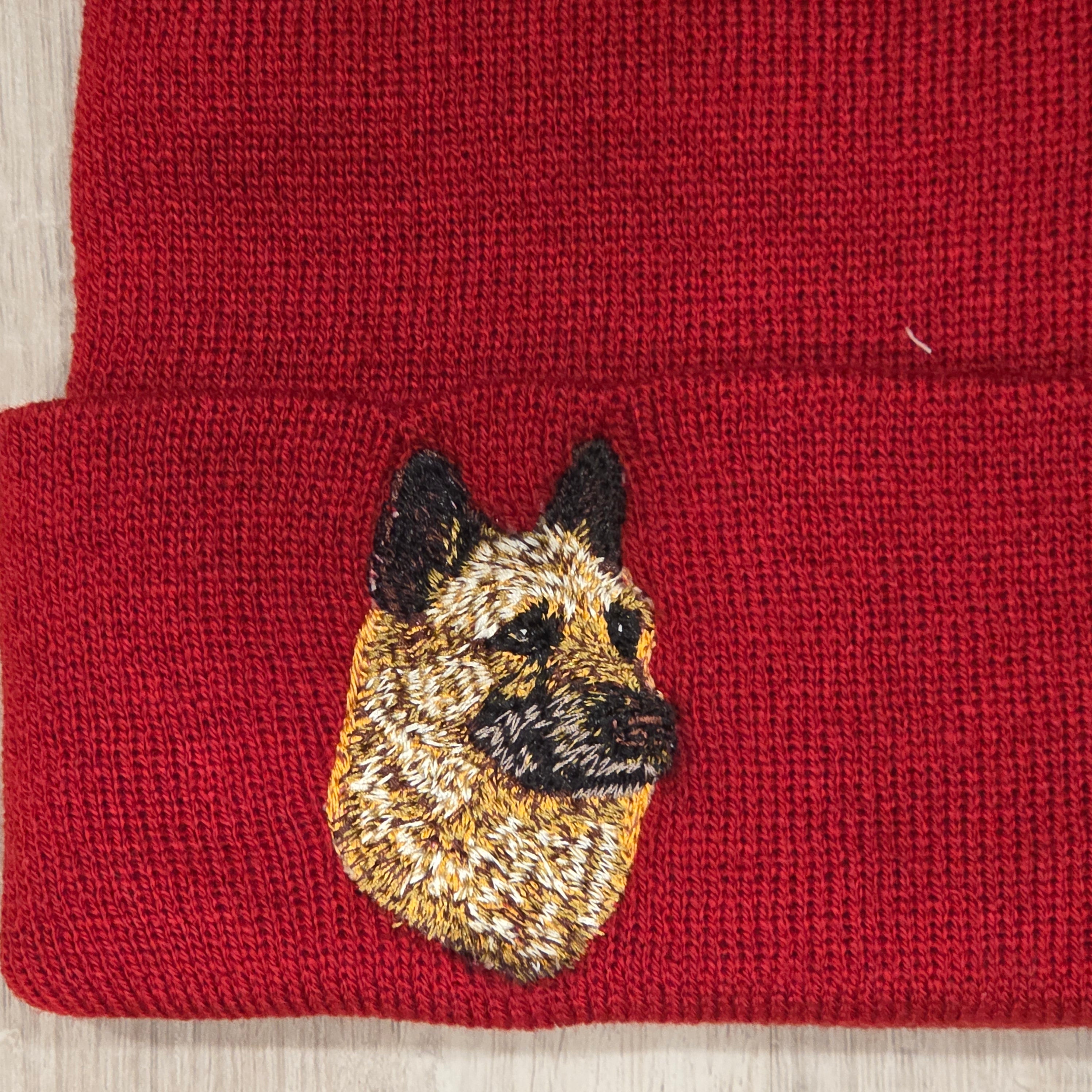 Rewarding Rover LLC Laekenois Embroidered Beanie, Belgian Shepherd Gift, Dog Mom Hat, Knit Cuff Beanie, K9 Trainer Apparel — image 2