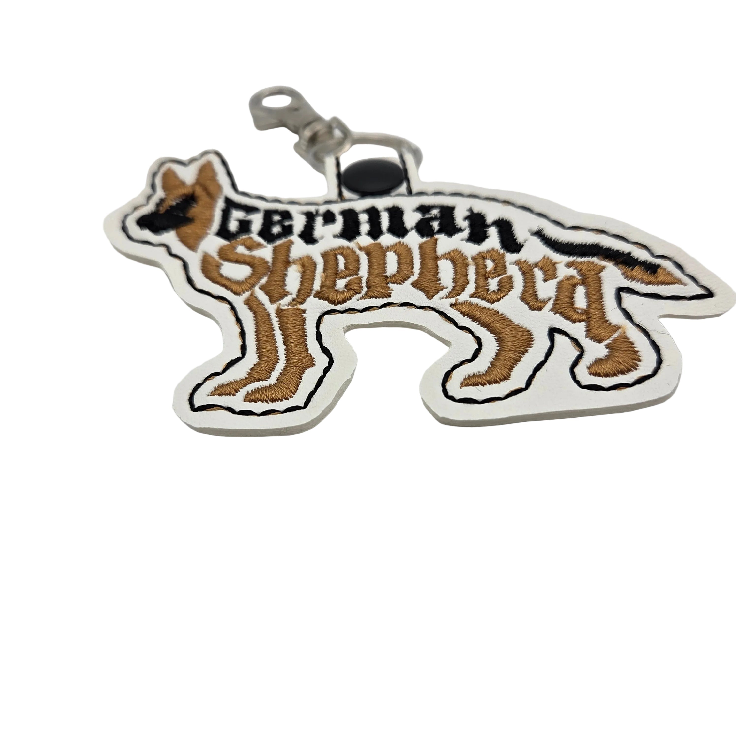 Rewarding Rover LLC German Shepherd Keychain Tab, Embroidered Dog Breed Bag Tag, K9 Mom Gift, Service Dog Zipper Pull, GSD Key Fob — image 2