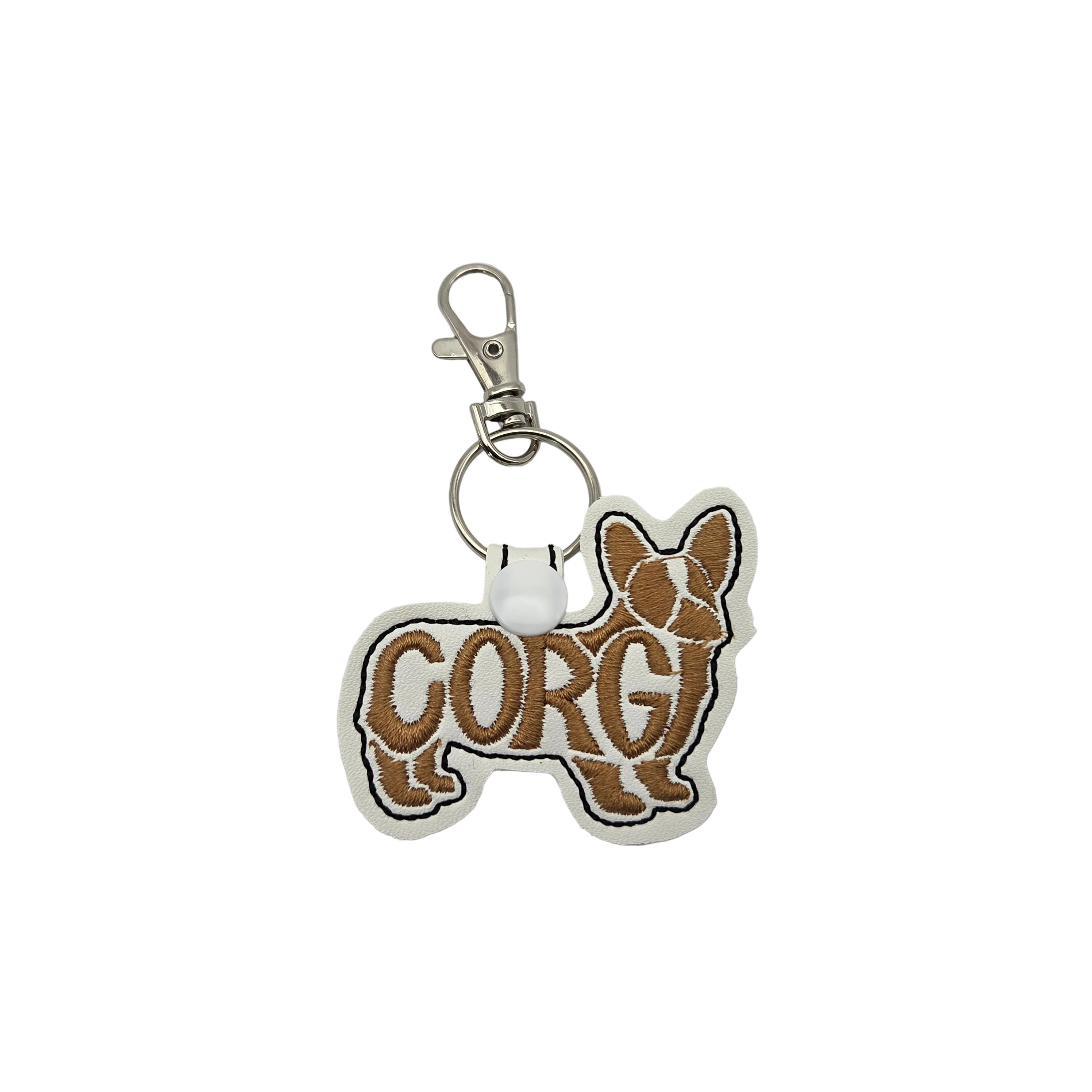 Rewarding Rover LLC Corgi Keychain Tab, Embroidered Dog Breed Bag Tag, Pembroke Welsh Corgi Mom Gift, Cute Dog Key Fob, Dog Trainer Gear — image 1