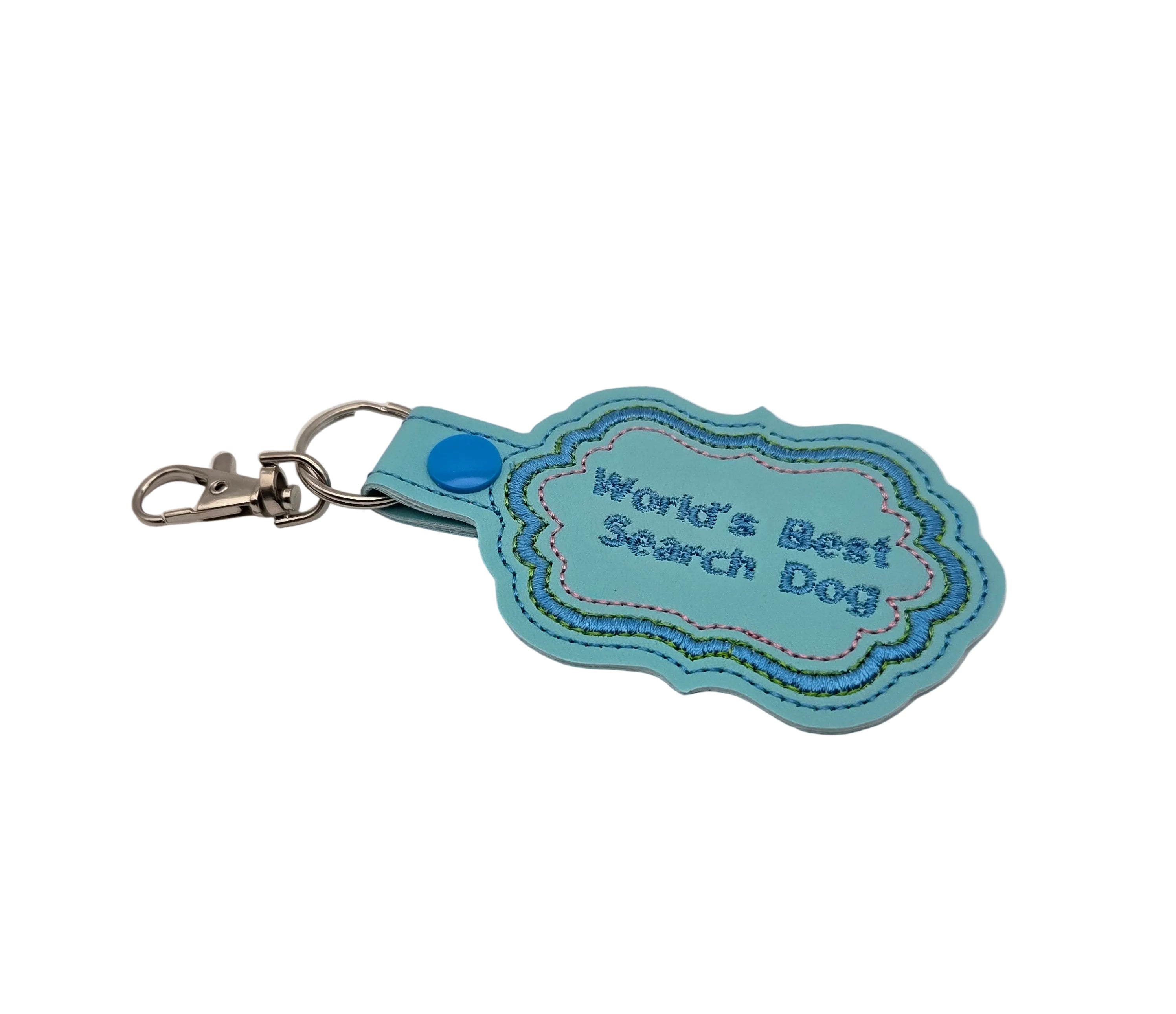 Rewarding Rover LLC Custom Embroidered Scent Work Keychain | World's Best Search Dog Key Fob | Dog Sport Gear Tag | Gift for Search and Rescue or Nosework Handlers — image 1