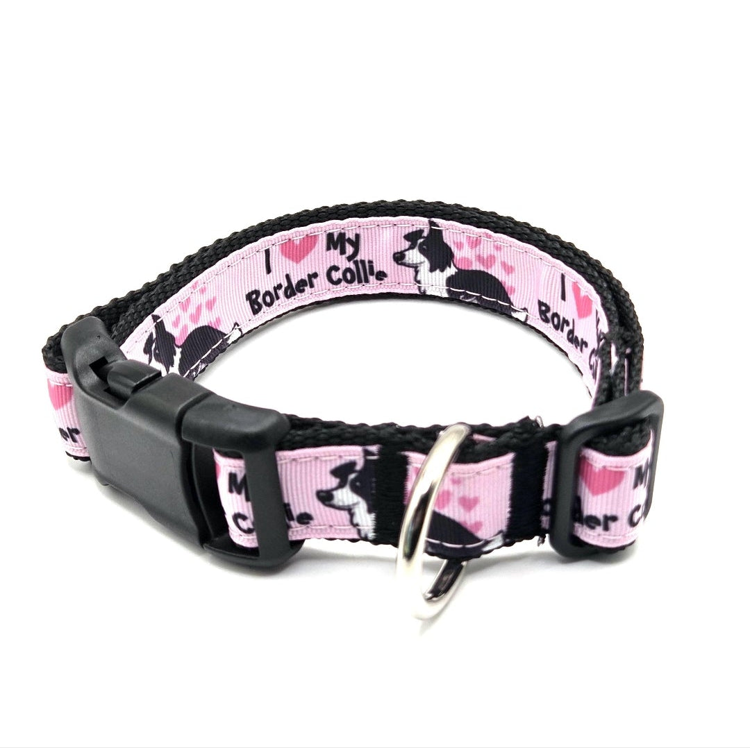 Rewarding Rover LLC I Heart My Border Collie Dog Collar – Adjustable 13 to 20 Inches – 1 Inch Wide — image 3