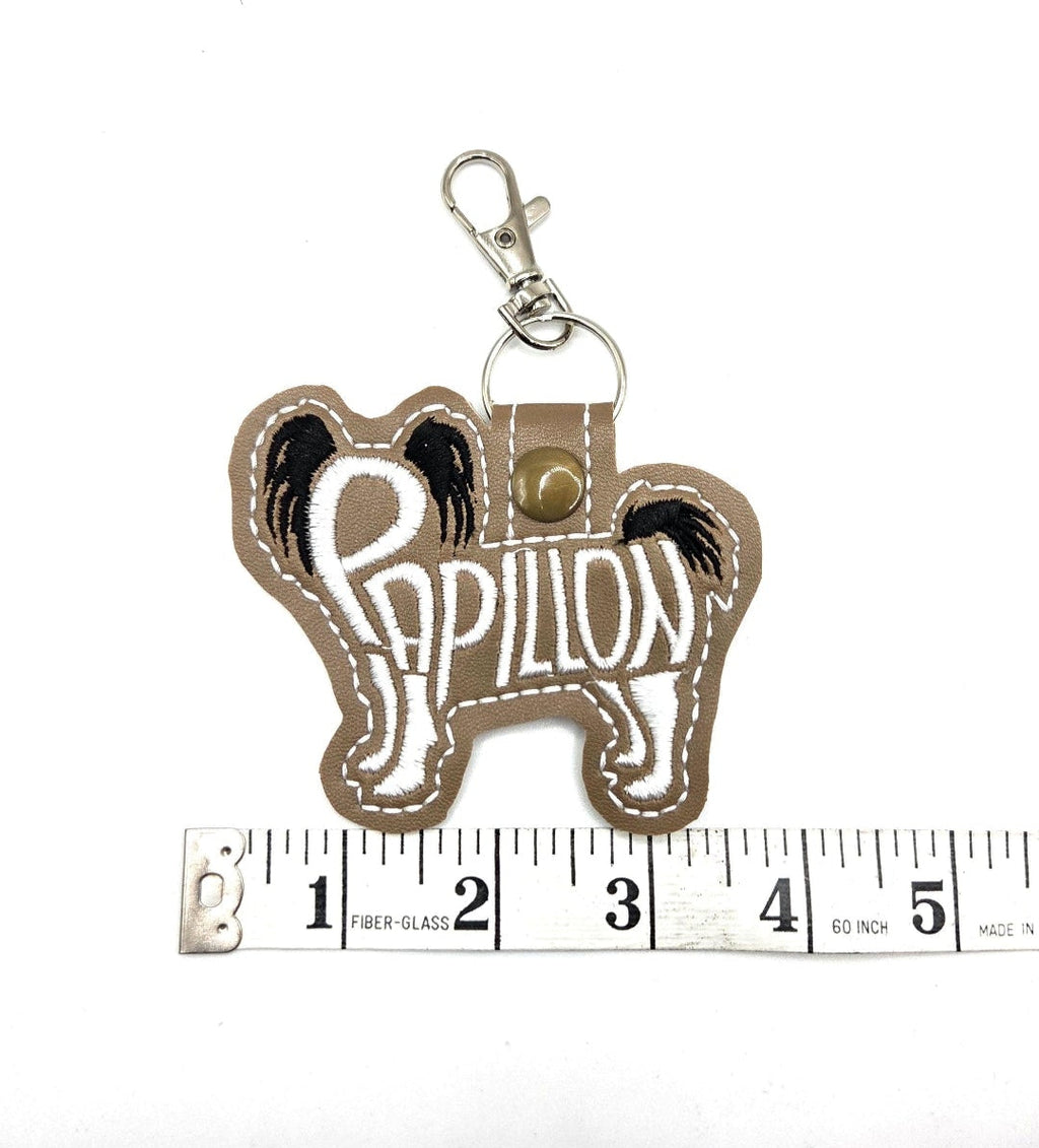 Rewarding Rover LLC Papillon Dog Breed Embroidered Keychain / Bag Charm — image 3