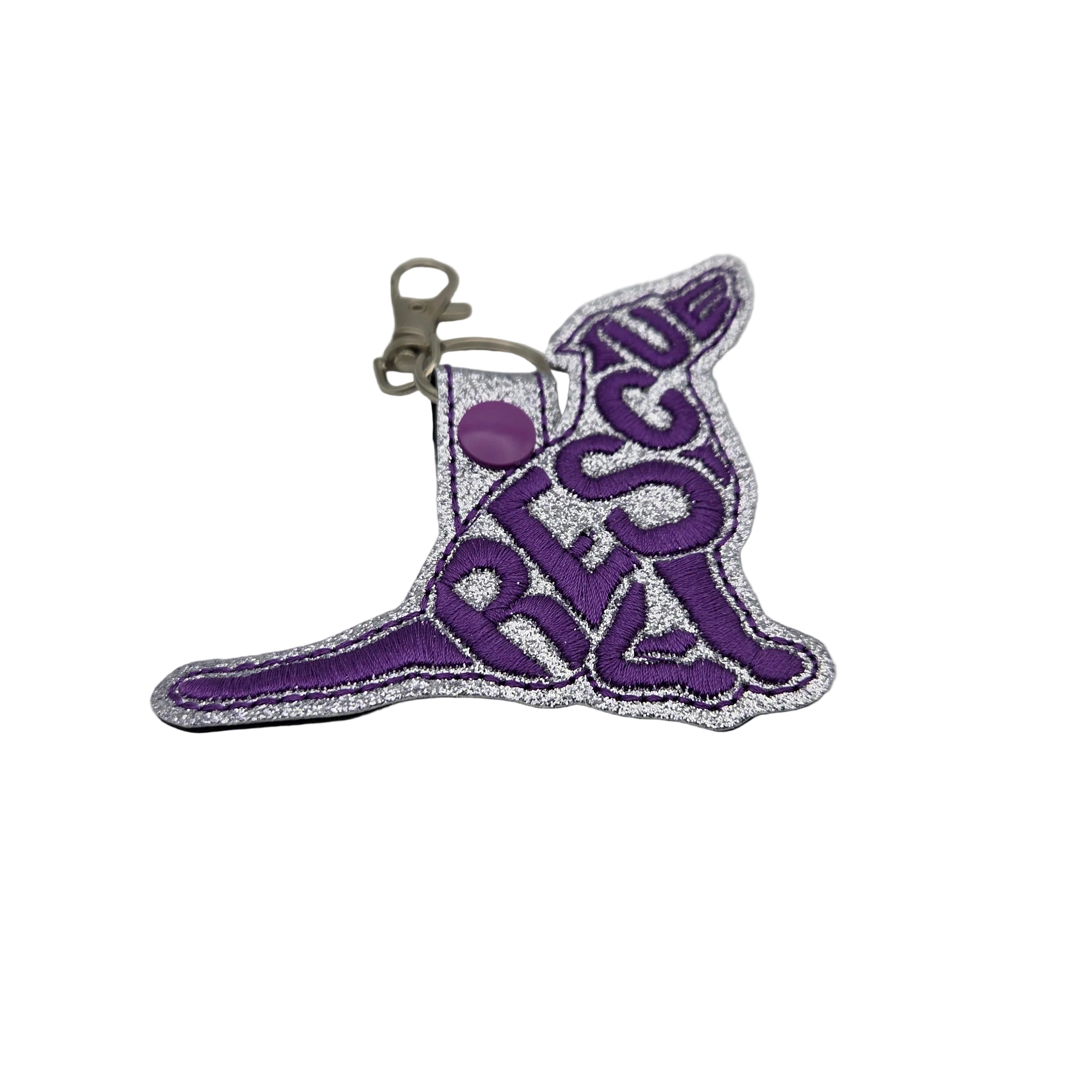 Rewarding Rover LLC Rescue Dog Keychain Tab, Embroidered Shelter Pet Bag Tag, Rescue Mom Gift, Adopt Don't Shop Key Fob, Animal Volunteer Accessory — image 2