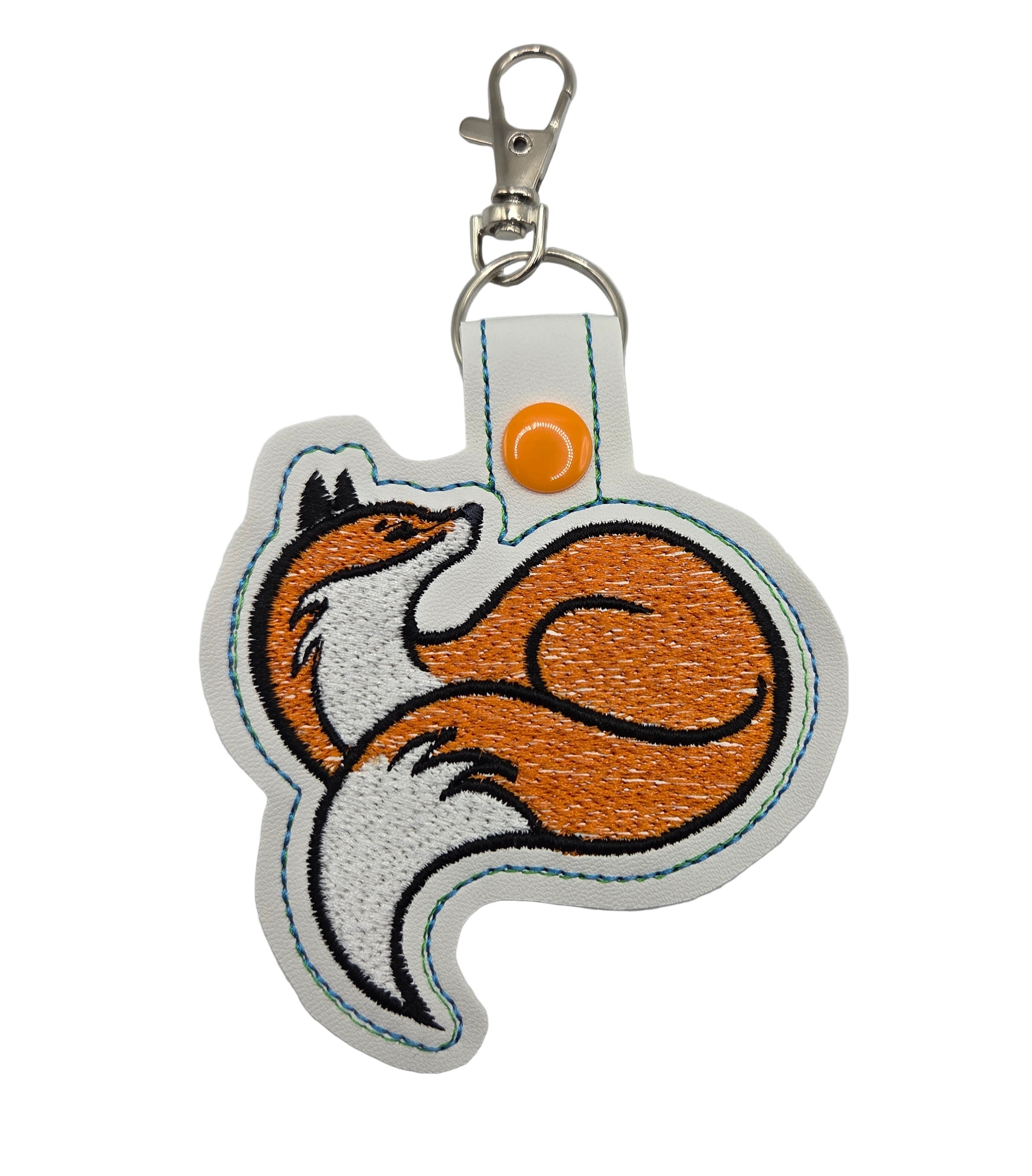 Rewarding Rover LLC Fox Keychain – Embroidered Snap Tab Charm — image 3