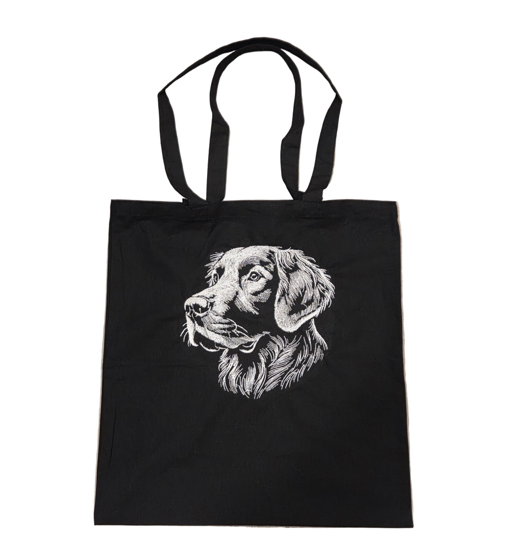 Rewarding Rover LLC Flat coated retriever/ Golden retriever black tote bag — image 2