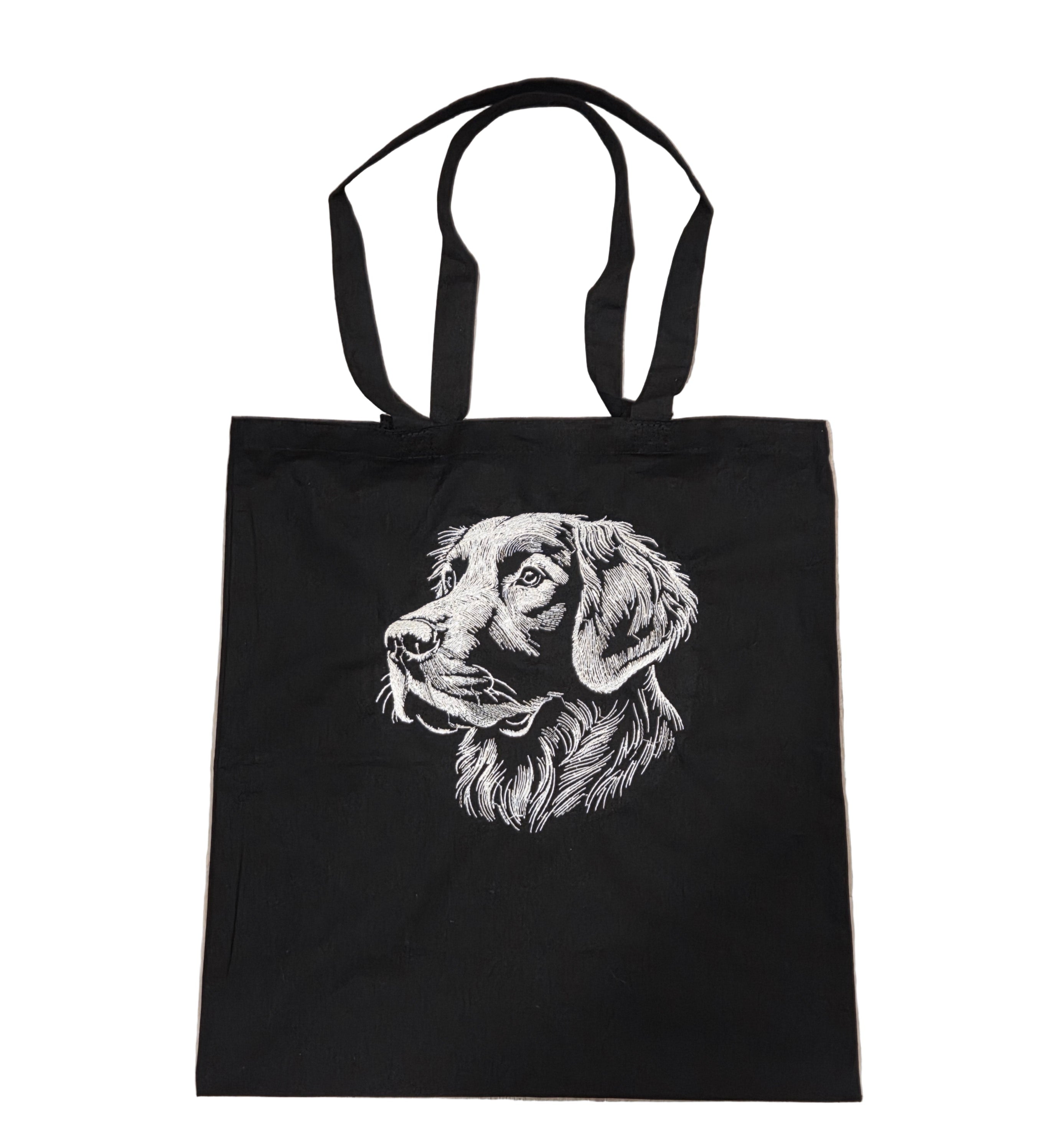 Rewarding Rover LLC Flat coated retriever/ Golden retriever black tote bag — image 2