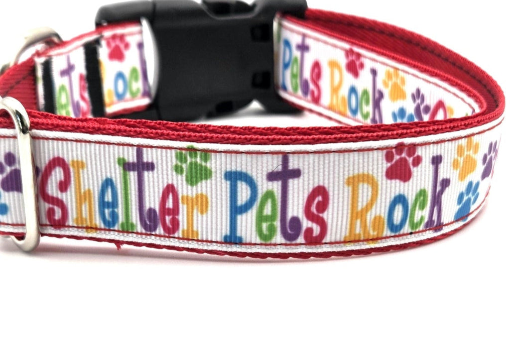 Rewarding Rover LLC Shelter Pets Rock Dog Collar | 1 Inch Wide | Adjustable 13-22 Inches | Colorful Rescue Pet Gear | Shelter Advocate Gift | Rewarding Rover — image 2