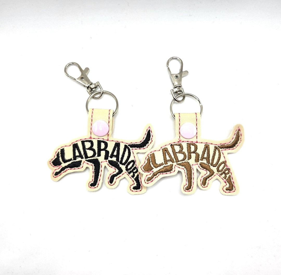 Rewarding Rover LLC One Embroidered Labrador Retriever Keychain Tab | Black, Chocolate, Yellow Lab Dog Owner Gift | Dog Mom Key Fob — image 1