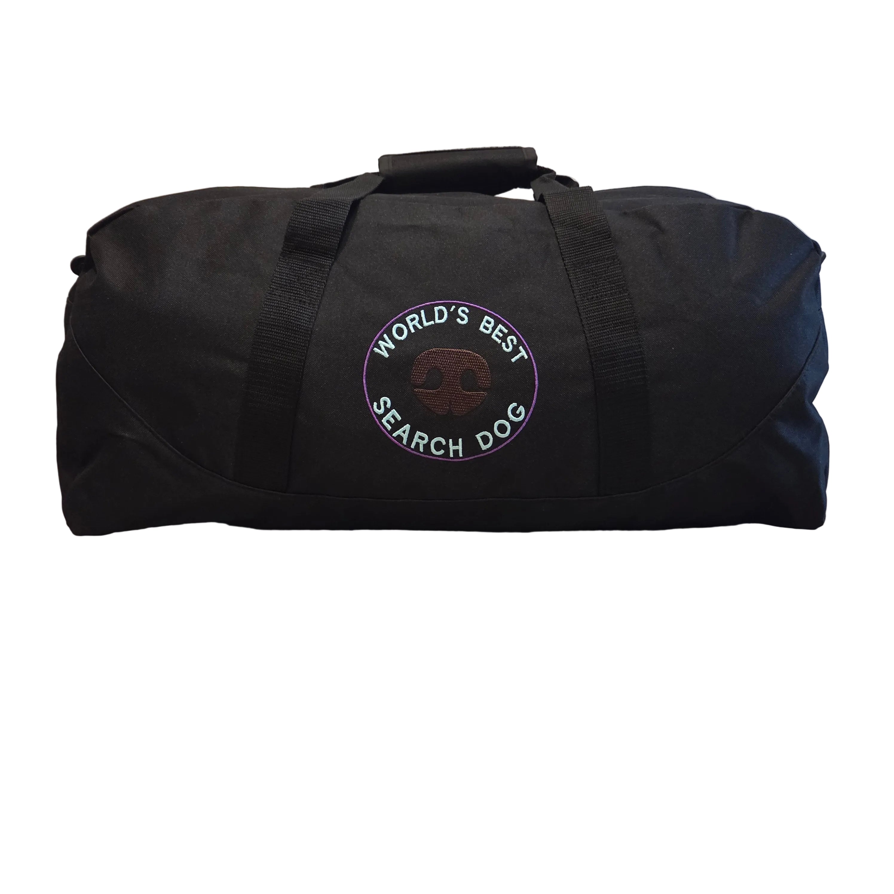 Rewarding Rover LLC Custom Embroidered "World's Best Search Dog" Duffel Bag – Eco-Friendly Recycled Fabric — image 1