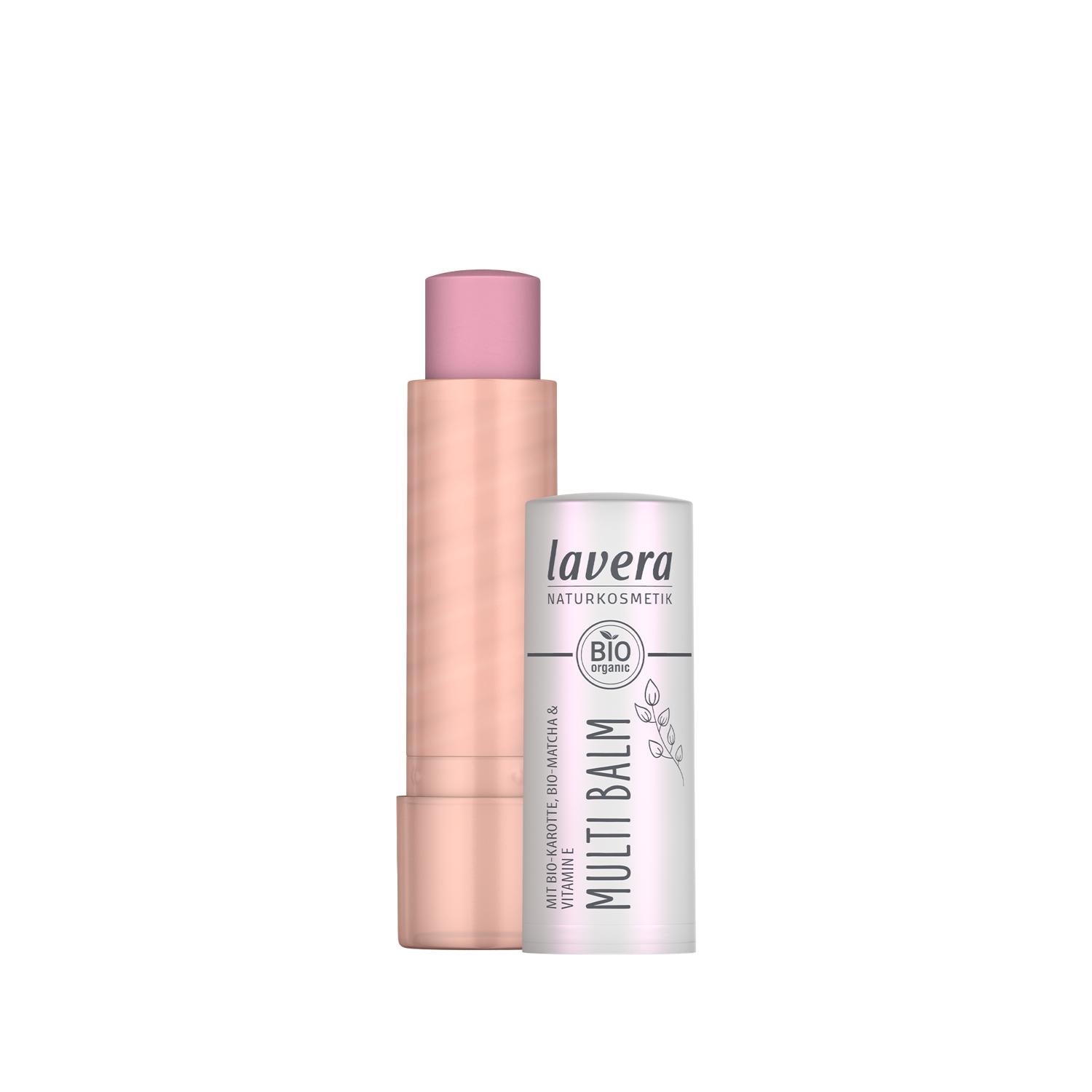 Lavera Multi Balm 02 Cloudy Pink - Natural Moisturizing Lip Balm for Dry Lips, Organic Skin Care, Portable 0.17 oz
