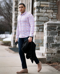 Buki Rob Plaid Long Sleeve Tech Shirt — main product shot