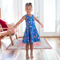 Princess Awesome & Boy Wonder "Gardeners of the Galaxy" Space Paisley Sleeveless Play Dress with Pockets — main product shot