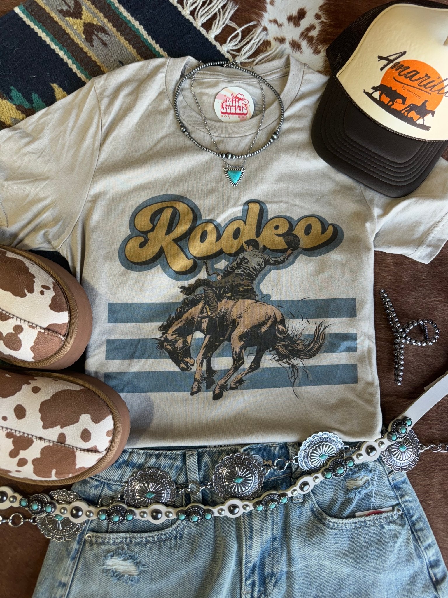 Wild Junkie Rodeo Bronc Rider Graphic Tee — main product shot