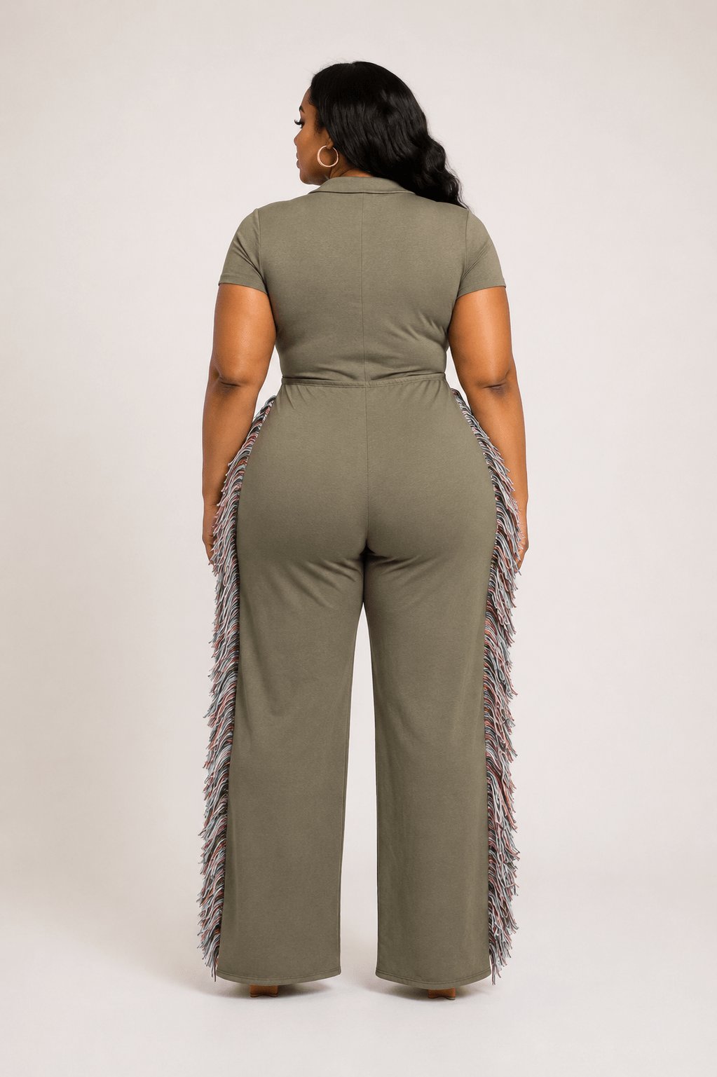 Rodeo Queen Plus Size Fringe Jumpsuit – Wide Leg with Tassel Detail