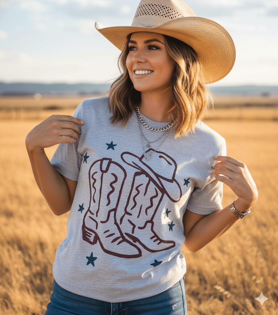 Wild Junkie Star Spangled Boots Graphic Tee — main product shot