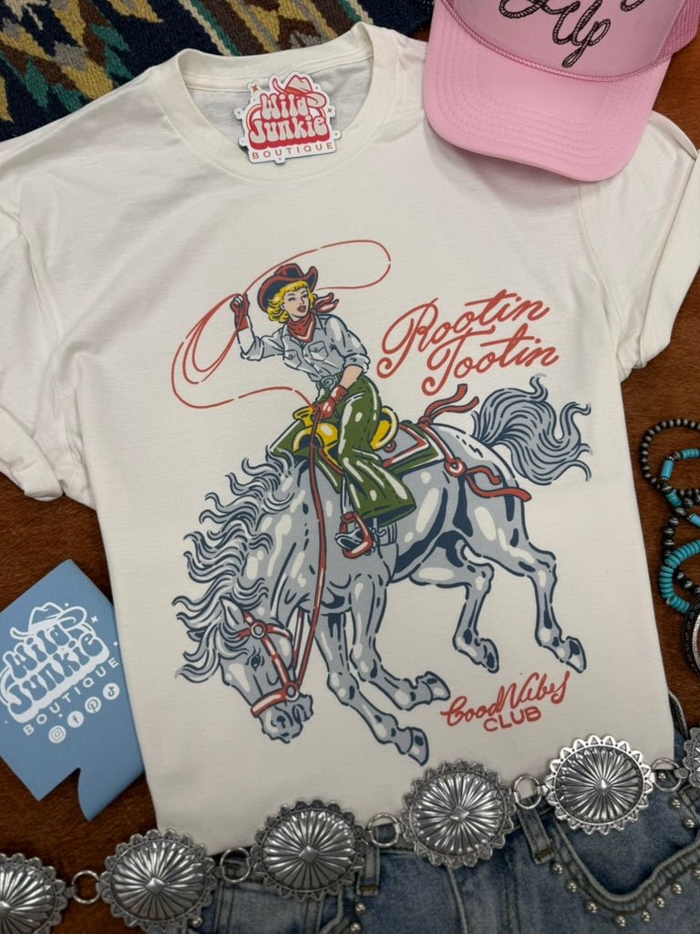 Wild Junkie Rootin Tootin Cowgirl Graphic Tee — main product shot