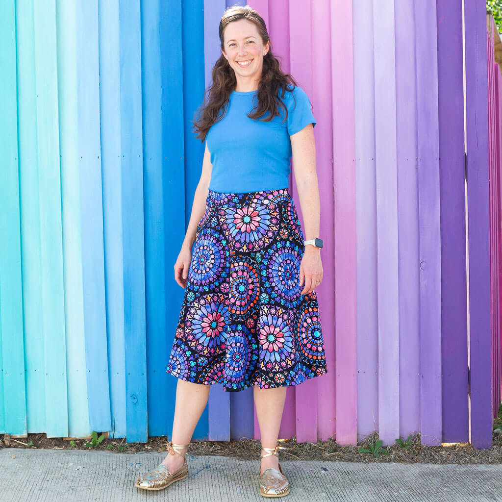 Princess Awesome & Boy Wonder Adult "Windows Upgrade" Stained Glass Skirt With Pockets — lifestyle context