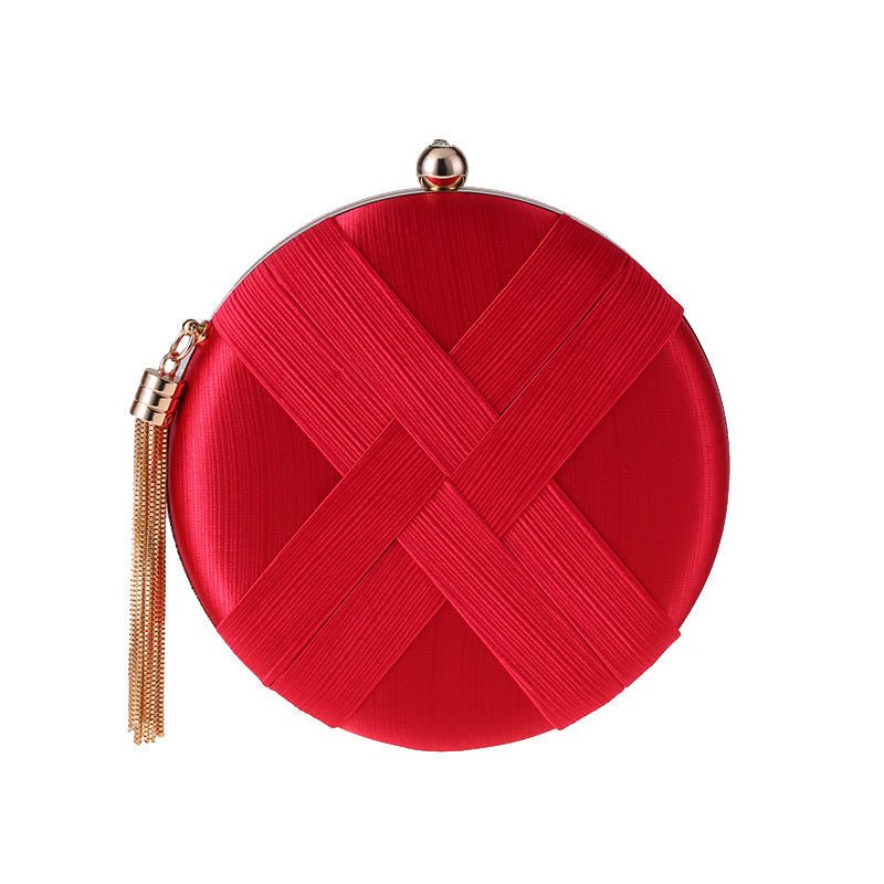 Mariam's Collection Round Evening Clutch Handbag with Braided Accent (MAC287) — detail shot 9