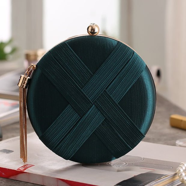 Mariam's Collection Round Evening Clutch Handbag with Braided Accent (MAC287) — product category context