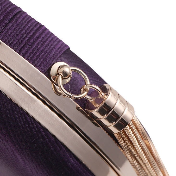 Mariam's Collection Round Evening Clutch Handbag with Braided Accent (MAC287) — product on model