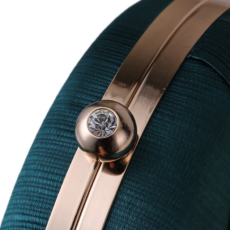 Mariam's Collection Round Evening Clutch Handbag with Braided Accent (MAC287) — back view