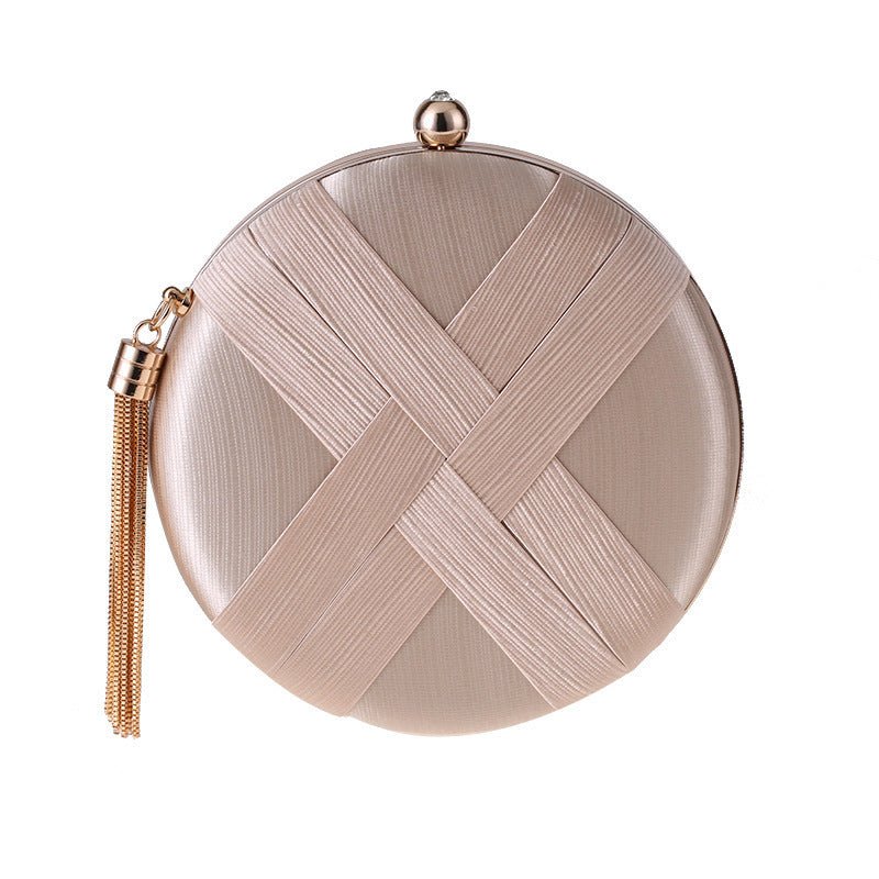 Mariam's Collection Round Evening Clutch Handbag with Braided Accent (MAC287) — detail shot 6
