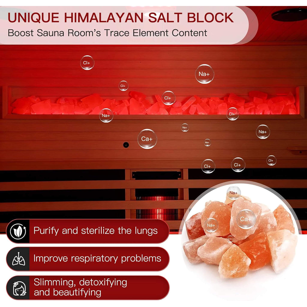 Rövia Ember 4-Person Full-Spectrum Infrared Sauna With Himalayan Salt Panels [Made-To-Order] (SAK80537) – SAKSBY WHOLESALE, v