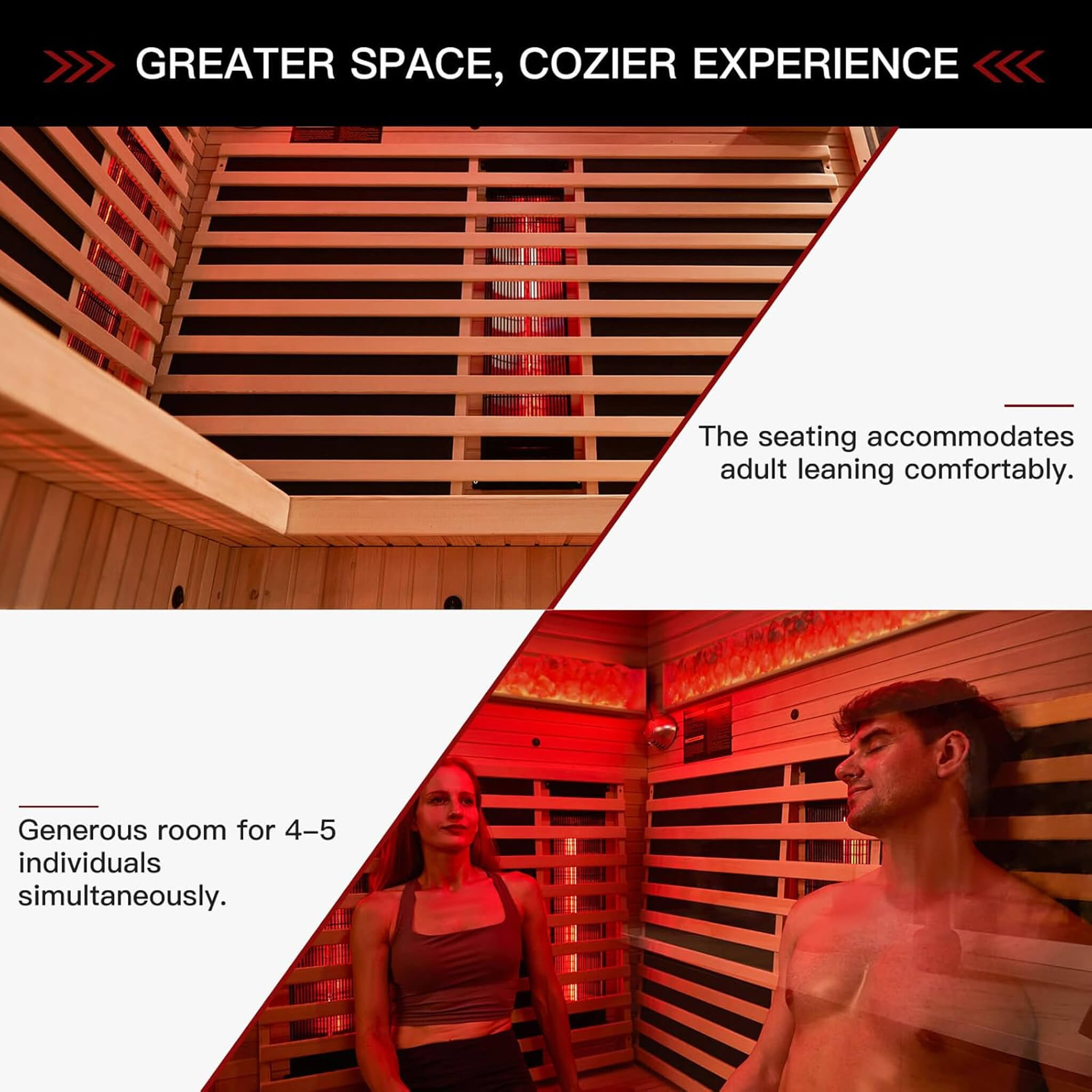 Rövia Ember 4-Person Full-Spectrum Infrared Sauna With Himalayan Salt Panels [Made-To-Order] (SAK80537) – SAKSBY WHOLESALE, v