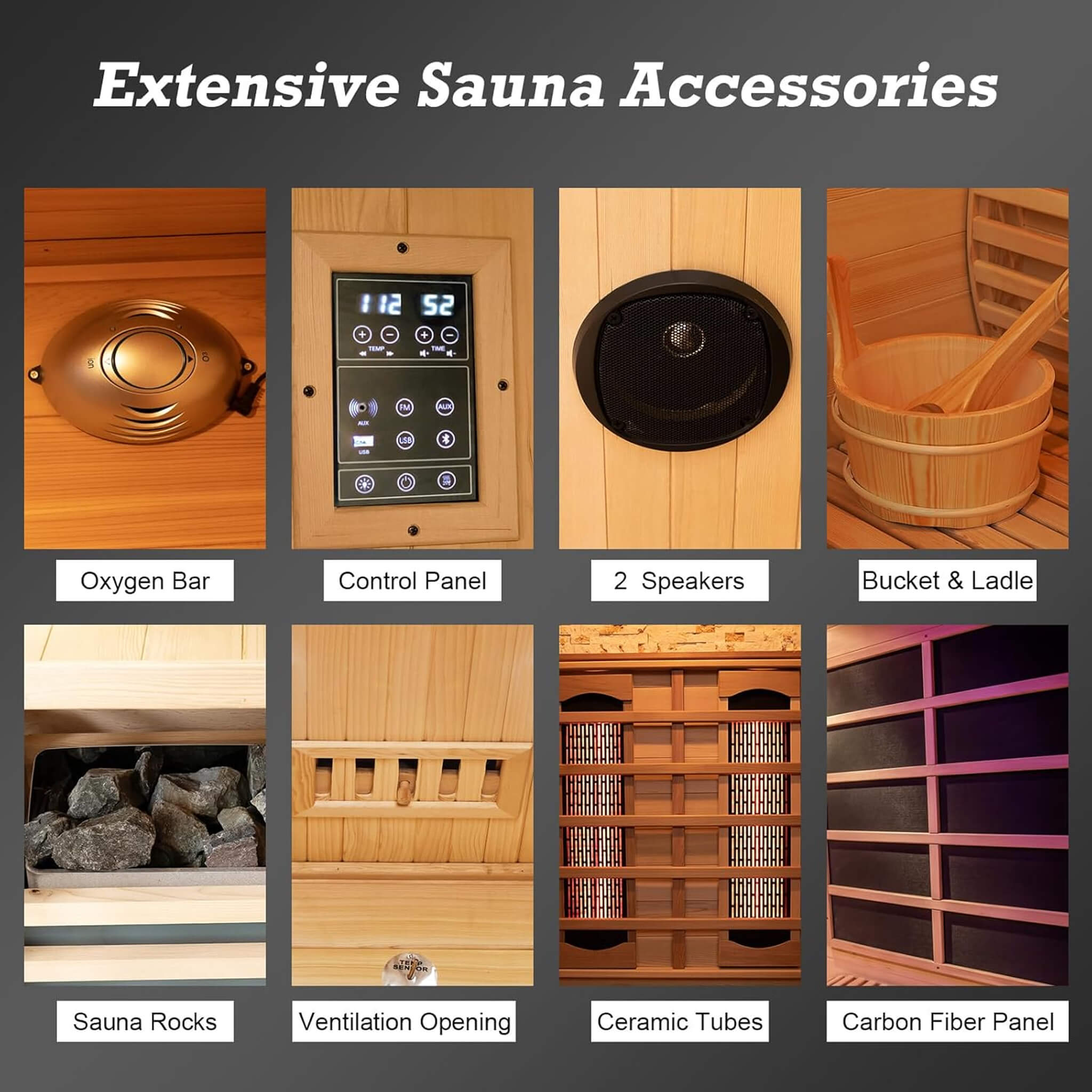Rövia Aurora 3-Person Indoor Hybrid Sauna Room With Infrared And 4.5KW Steam Heater [Made-To-Order] (SAK41592) – SAKSBY WHOLE