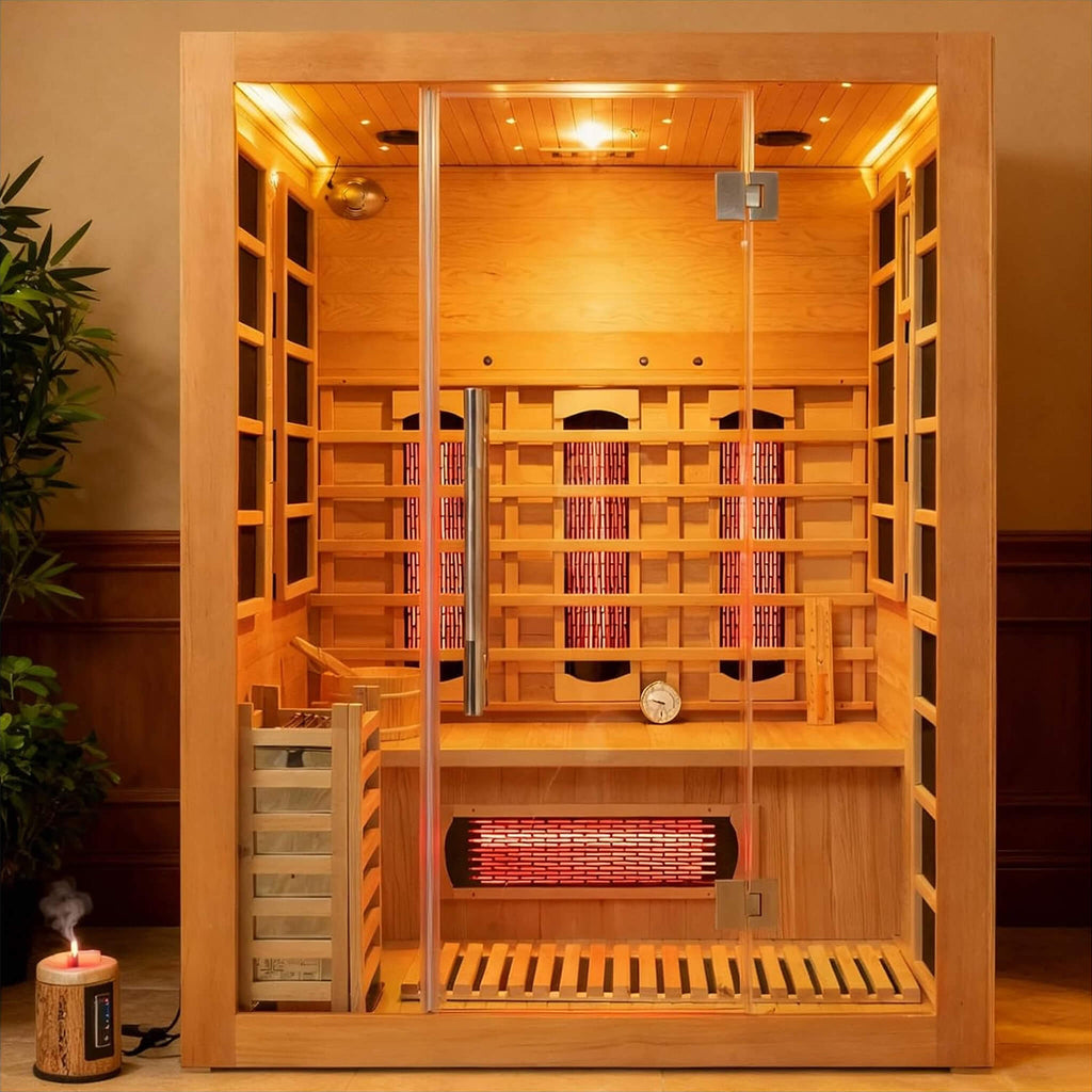 Rövia Aurora 3-Person Indoor Hybrid Sauna Room With Infrared And 4.5KW Steam Heater [Made-To-Order] (SAK41592) – SAKSBY WHOLE