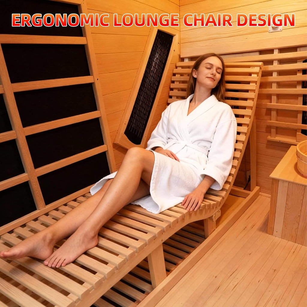 Rövia Oasis 3-Person Indoor Hybrid Sauna Room With Built-In Lounge Chair [Made-To-Order] (SAK35182) – SAKSBY WHOLESALE, view 