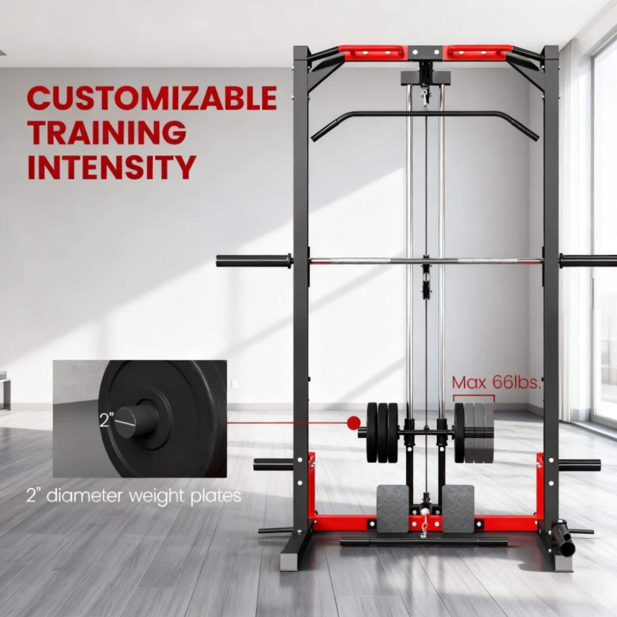 Rovix All-In-One Home Gym Squat Rack With Pull Up And Lat System (SAK95431) – SAKSBY WHOLESALE, view 7