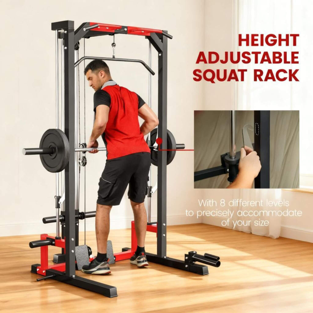 Rovix All-In-One Home Gym Squat Rack With Pull Up And Lat System (SAK95431) – SAKSBY WHOLESALE, view 4
