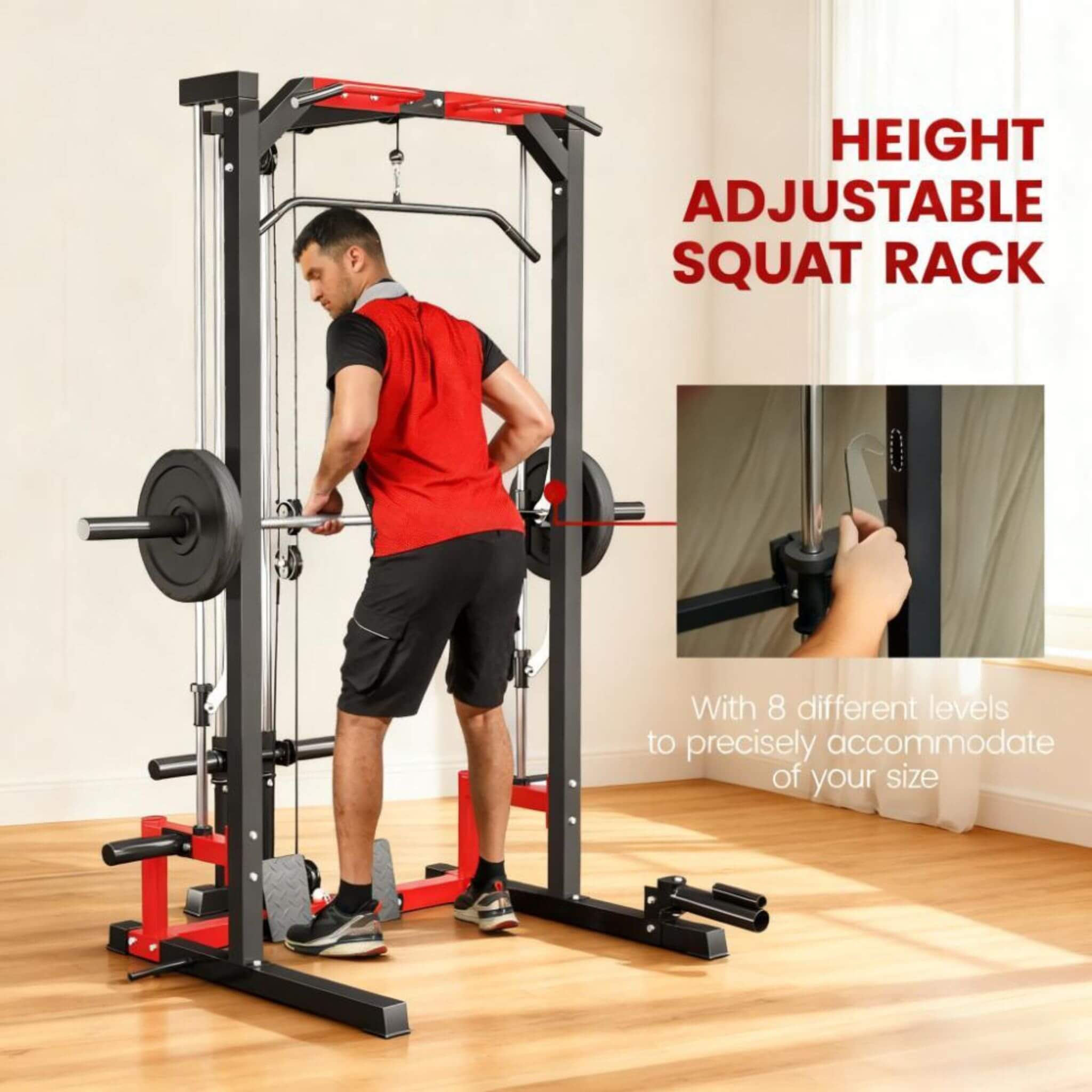 Rovix All-In-One Home Gym Squat Rack With Pull Up And Lat System (SAK95431) – SAKSBY WHOLESALE, view 4