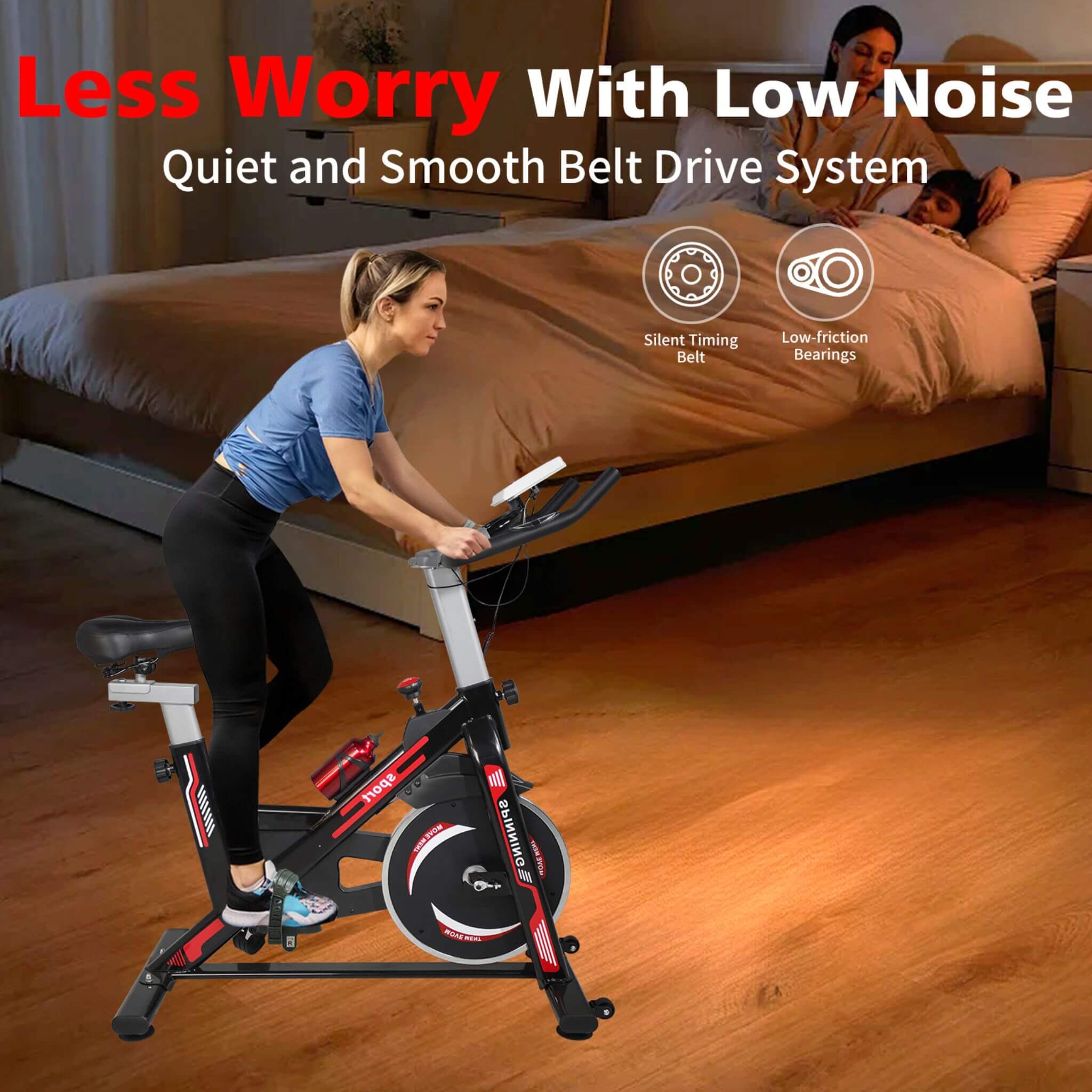 Rovix Indoor Exercise Spin Bike With Comfortable Cushioned Seat (SAK71645) – SAKSBY WHOLESALE, view 3