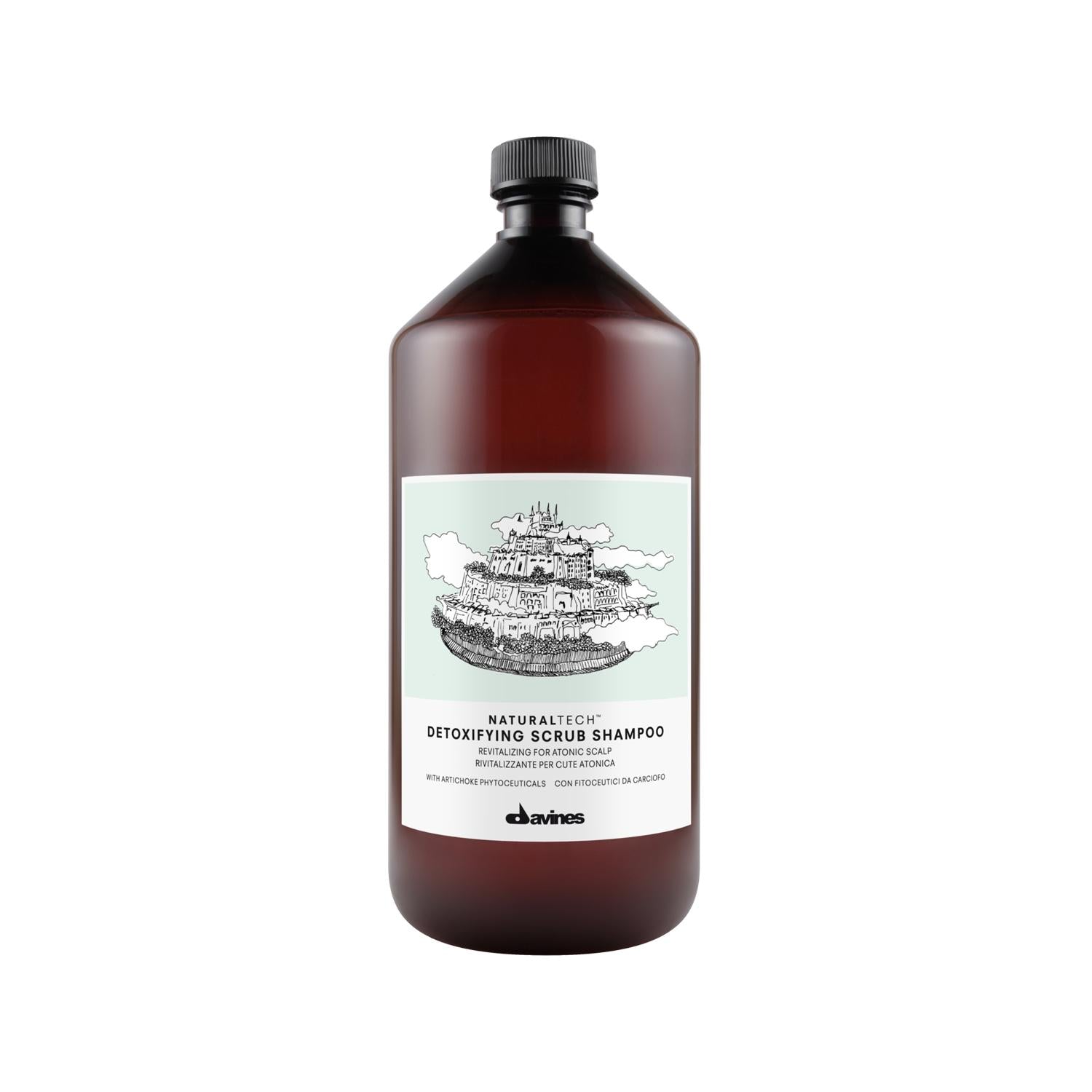 Davines Detoxifying Scalp Scrub Shampoo: Deep Cleansing & Purifying for Oily Hair - 1000ml Salon Size