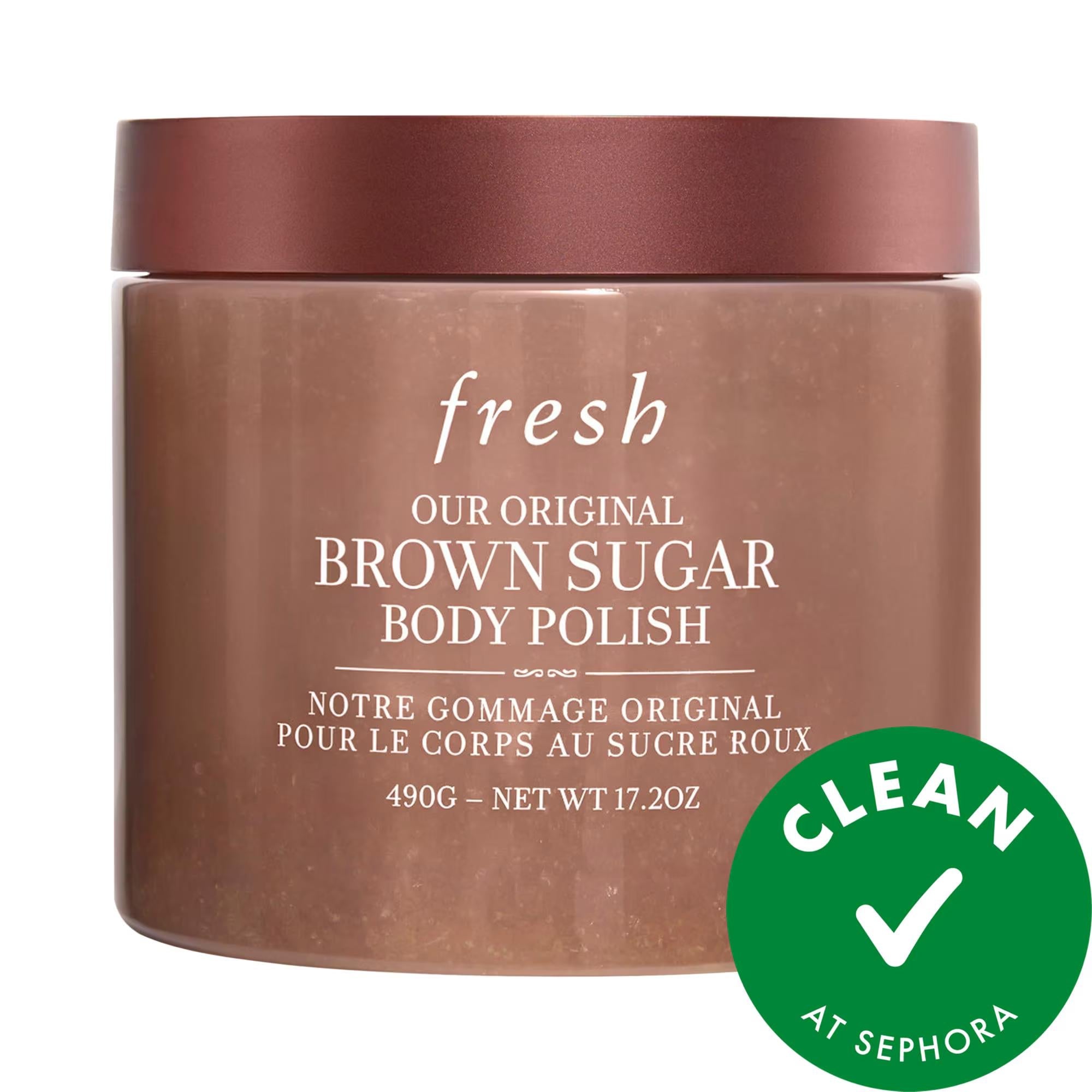 Fresh Brown Sugar Body Polish Exfoliator - Gentle, Hydrating Body Scrub for Dry, Dull Skin - Natural Skincare for Sensitive Skin